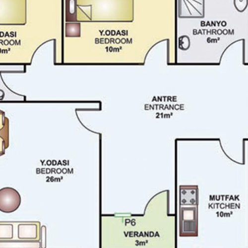 125m² Tek Katlı Prefabrik Plan