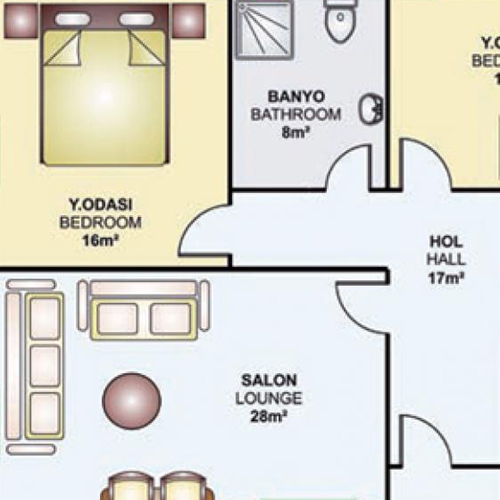 129m² Tek Katlı Prefabrik Plan