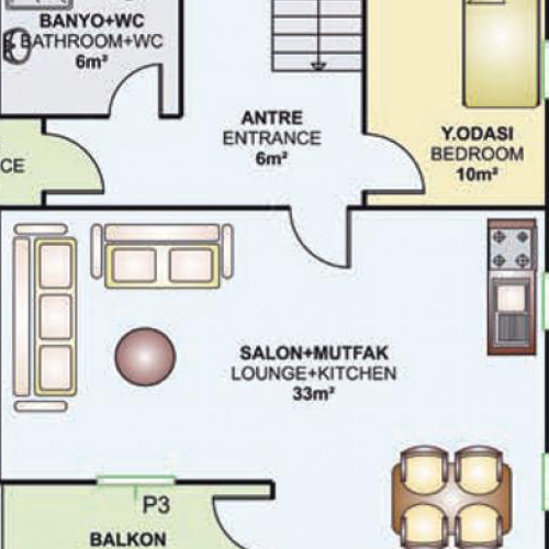 150m² Çift Katlı Prefabrik Plan