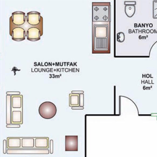 73m² Tek Katlı Prefabrik Plan