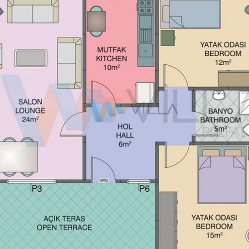 75m² Tek Katlı Prefabrik Plan