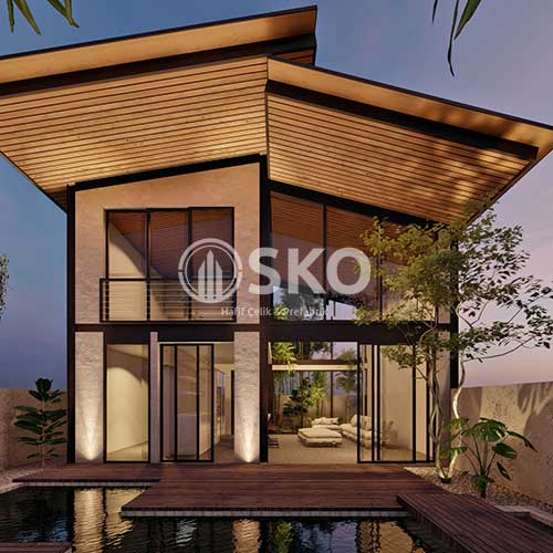 Çift Katlı Hafif Çelik Yapı Ev Modeli 1