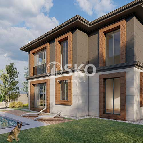 Çift Katlı Hafif Çelik Yapı Ev Modeli 3