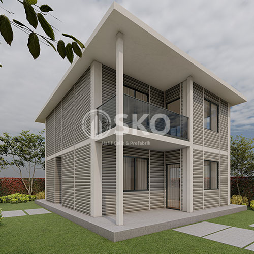 Çift Katlı Hafif Çelik Yapı Ev Modeli 6