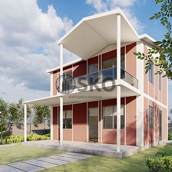 Çift Katlı Hafif Çelik Yapı Ev Modeli 8