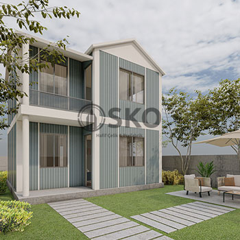 Çift Katlı Hafif Çelik Yapı Ev Modeli 9