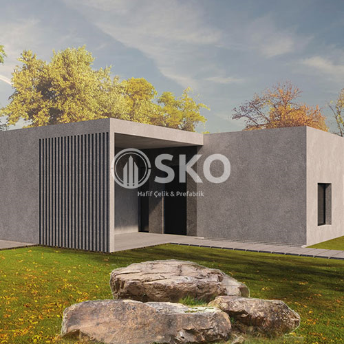 Tek Katlı Hafif Çelik Yapı Ev Modeli 1