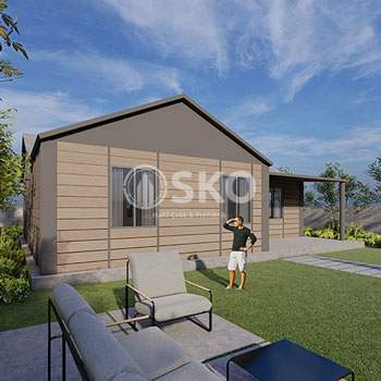 Tek Katlı Hafif Çelik Yapı Ev Modeli 19