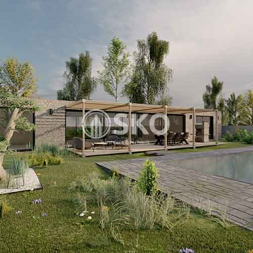 Tek Katlı Hafif Çelik Yapı Ev Modeli 3