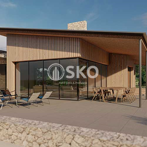 Tek Katlı Hafif Çelik Yapı Ev Modeli 8